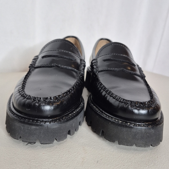 G.H Bass Women's Whitney Super Lug Weejuns Penny Loafer Black Leather - Size 6.5 - Picture 8 of 16